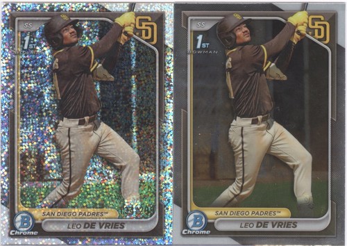 LEO DE VRIES 2024 BOWMAN CHROME PROSPECT AUTO #CPA-LD & SPECKLE REFRACTOR /299! - Picture 3 of 4