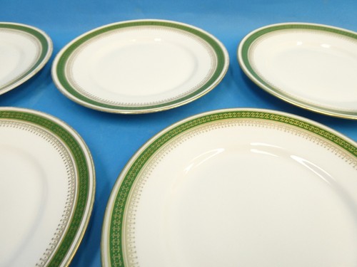 Limoges WM Guerin & Co France 6.25” Dessert Bread Plates Dishes Green Gold Color - Picture 8 of 17
