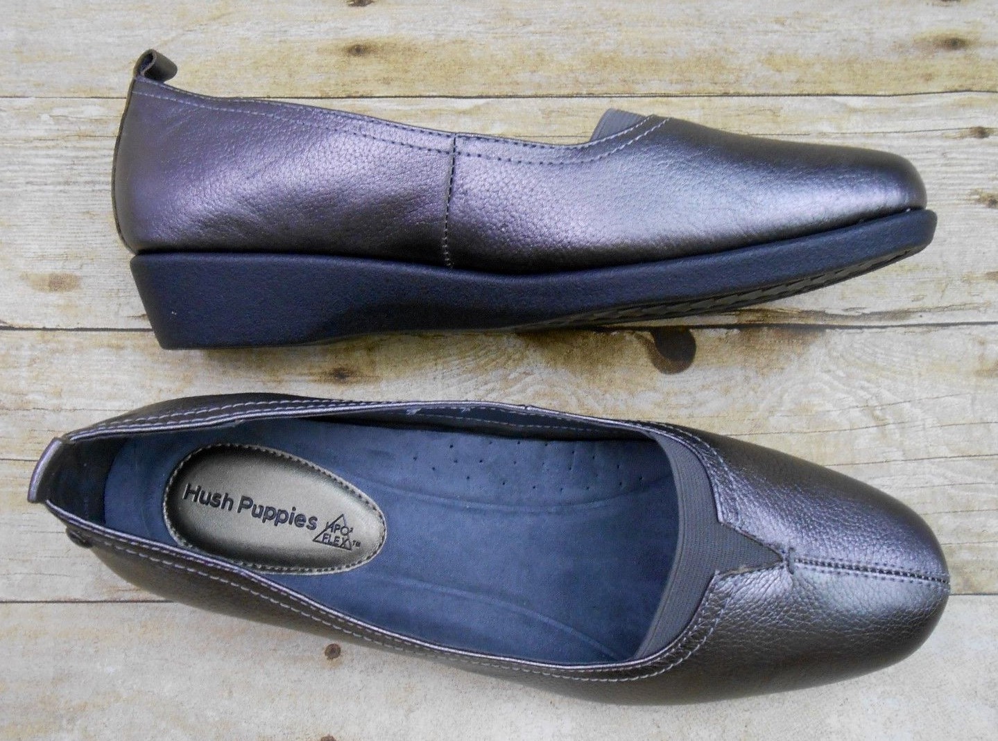 H H PUPPIES Pelle Comfort Shoes Donna Sz 9.5 9.5 9.5 M Pewter Pearl Carlisle Slip-On 8fe760 H H PUPPIES Pelle Comfort Shoes Donna Sz 9.5 9.5 9.5 M Pewter Pearl Carlisle Slip-On 8fe760