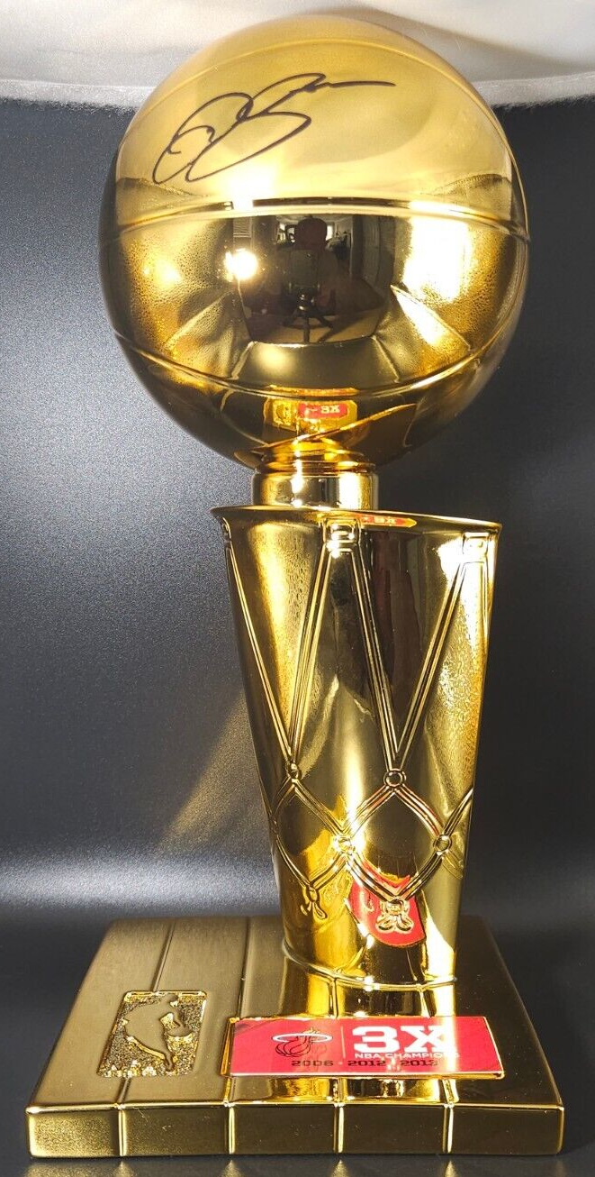 Ray Allen Autographed Signed Miami Heat Fanatics 3x Championship 12" Trophy BAS COA 