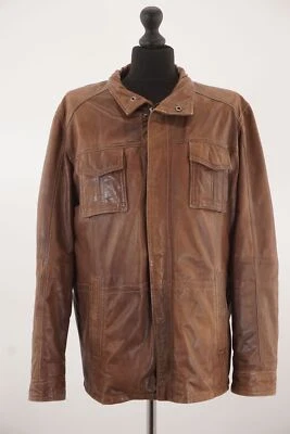 Nils Sundström Herren Lederjacke Jacke 52 braun uni leicht 100% Leder - Bild 1 von 4