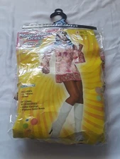 Flower Power Hippie Dress Adult Costume w Headband & Glasses Sz XS/S (Sz 2-6)