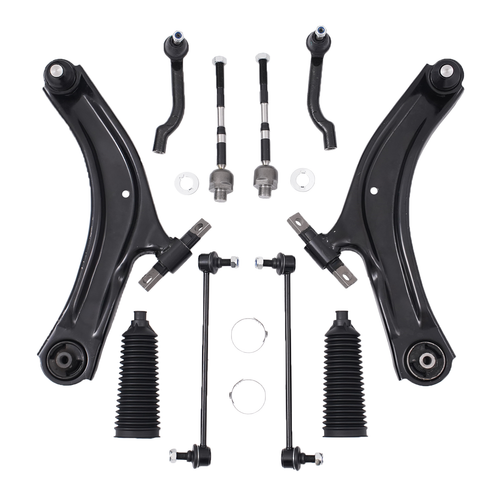 Car Suspension Kit For 2008-2013 Nissan Rogue Front Lower Control Arms Tie Rods - Picture 8 of 22