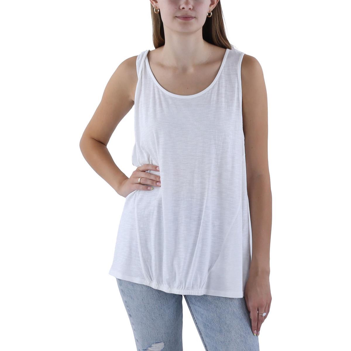 Style & Co. Женская белая хлопковая майка без рукавов из смесовой ткани L BHFO 6088