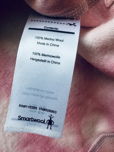 New Smartwool Thermal Merino Wool Logo Hoodie Shirt Rose Marble XS $150 Tie Dye - Picture 5 of 5