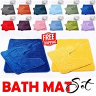 2 Piece Bath Mat And Pedestal Set Non-Slip Washable Dolphin Bathroom Toilet Rugs