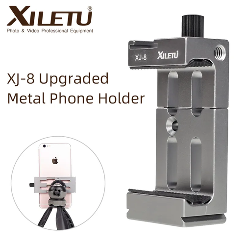 XJ-8 Metal Phone Holder Clip With Spirit Level Cold Shoe Mount And 1/4" Thread - Picture 24 of 24
