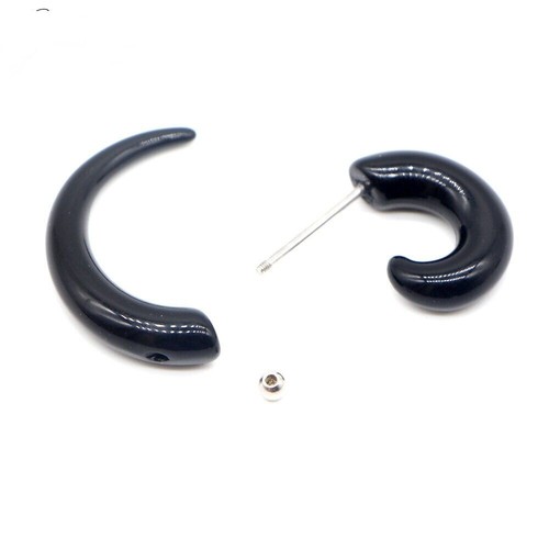 Orecchini piercing acrilico finto imbroglione spirale conici orecchini gioielli corpo - Foto 12 di 16
