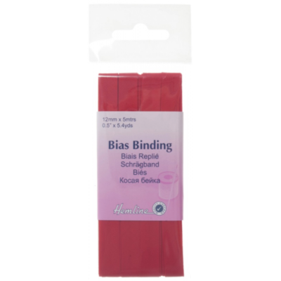 Hemline Schrägband Aus Polycotton – 12 Mm Breit, 5 M Lang, Farbe Rehbraun