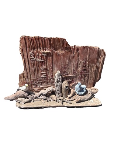 Driftwood Art Hand Made Wood Wall hanging Beach Seal Seagull Nautical Decor - Picture 11 of 12