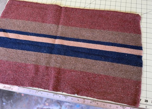 Pendleton Wool Camp Blanket weight Fabric Remnant 16x27 F128 - Picture 3 of 4