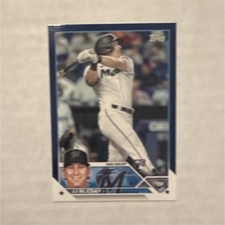 Topps 2023 Series 1 JJ Bleday Base Set #205 Miami Marlins Baseball- blue