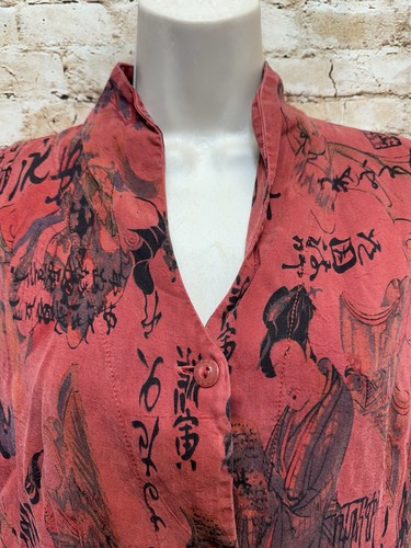 Top túnica estampado dinastía geishas asiáticas Tianello talla S - Imagen 3 de 9