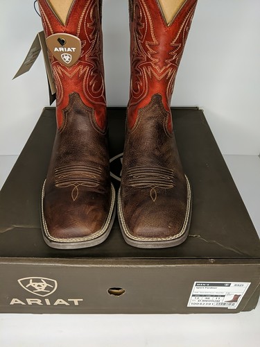 Ariat Herren Sport Pardner Matt Rebel Braun & Blutrot Eckige Zehe Stiefel Gr. 12 - Bild 10 von 15