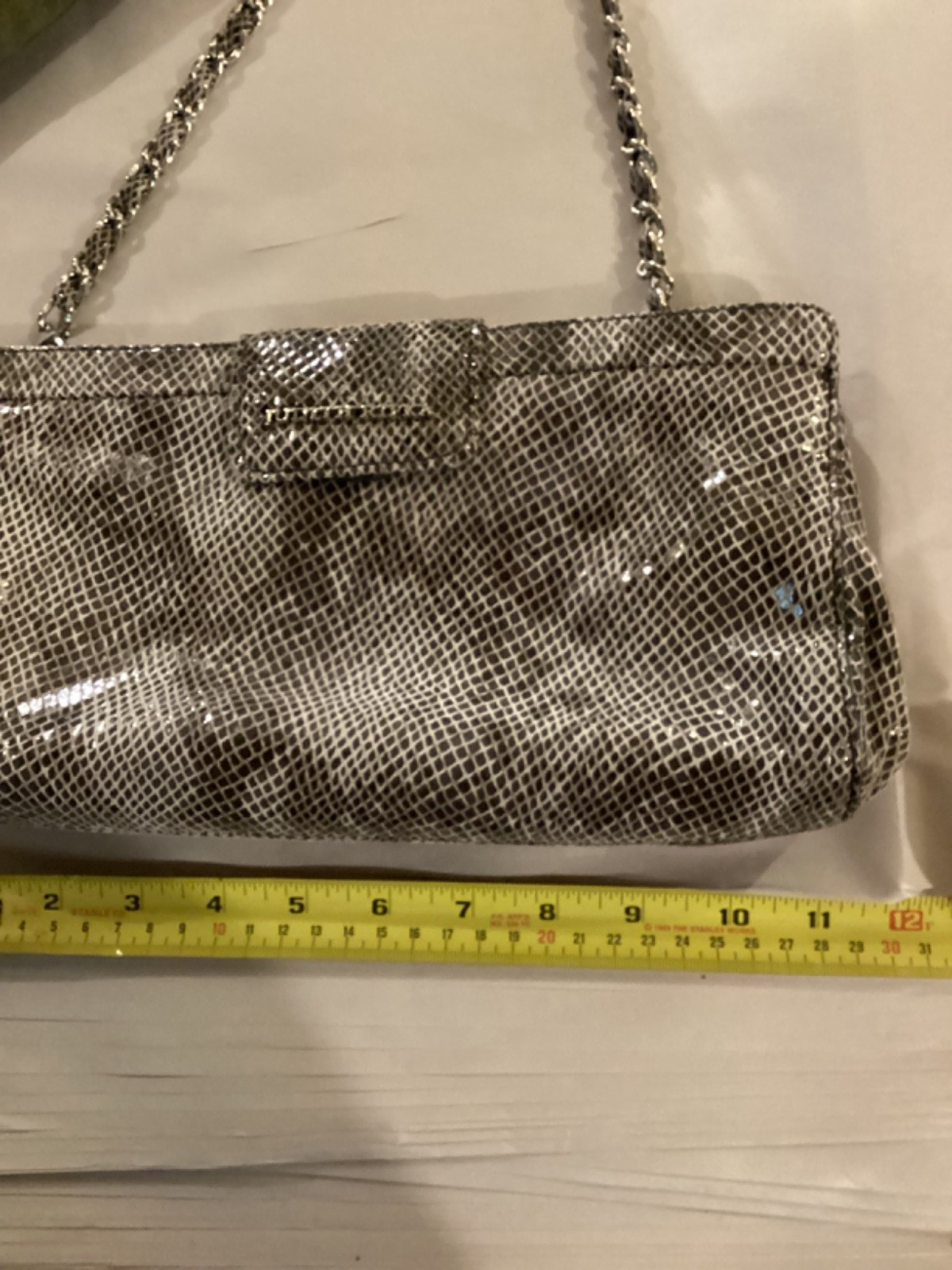 Judith Ripka Python Snakeskin Gray Leather Purse … - image 8