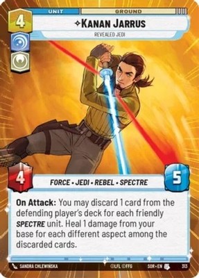 1X-Kanan Jarrus - Revealed Jedi - Hyperspace - Foil-SWU01-Spark of Rebellion-Sta