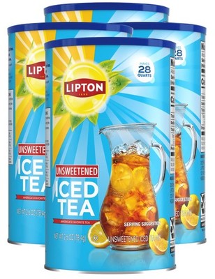 Lipton Unsweetened Iced Tea Mix, Sugar-Free Black Tea, 28 Quarts Each (Pack... 
