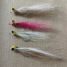 4 X SaltwaterFishing Fly Clouser Minnow Weighted Size 6