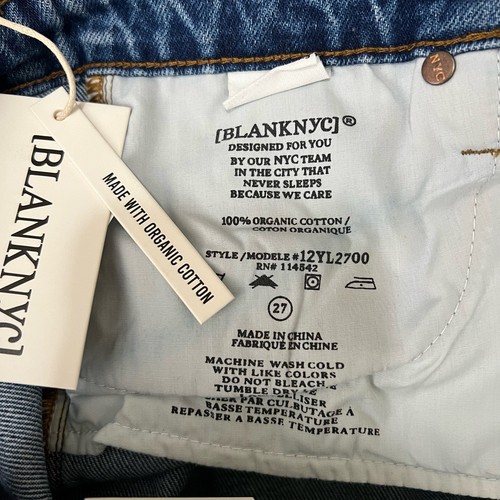 Blank NYC Baxter Ribcage Straight Leg Jeans 27 Distressed Ankle High Rise New - Picture 7 of 8