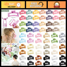 64 Pcs Medium Hair Claw Clips Set - Matte Rectangle Clamps for Thick Hair, Multi