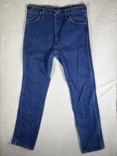 Vintage Wrangler 13MWZ Jeans Mens 34x36 Blue USA Made Cowboy Cut Rodeo