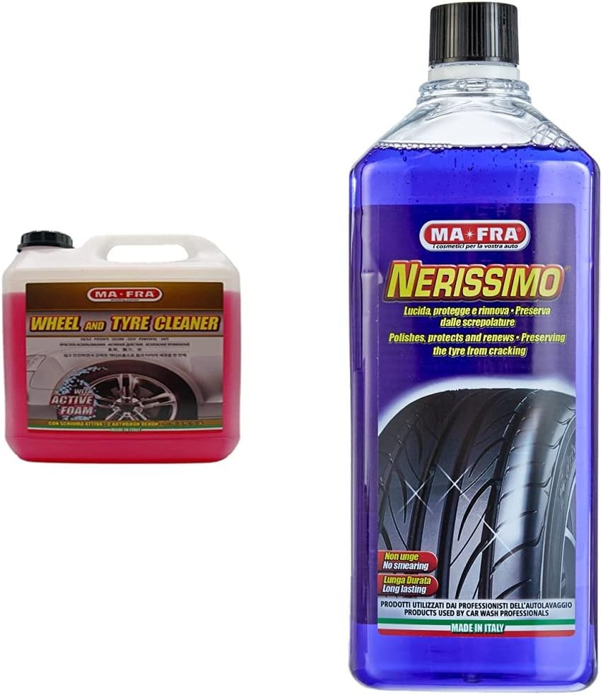 Trattamento Ruote Professionale: Pulitore 4500ml + Nerissimo 1L
