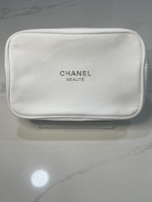CHANEL BEAUTY - GWP Rectangular White Make-Up Pouch/Toiletry. Approx. 5.75x9.5x2