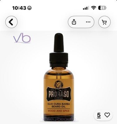 PRORASO Single Blade Wood and Spice Italian Beard & Mustache Oil For Men1.0 Floz