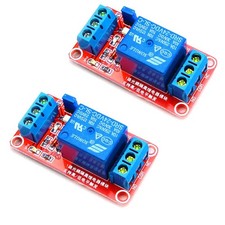 HiLetgo 2pcs DC 24V 1 Channel Relay Module with OPTO Isolation Small, Red