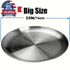 10 Piece Set of 304 Stainless Steel Plates, Durable, Non-Toxic, BPA Free, Dishwa