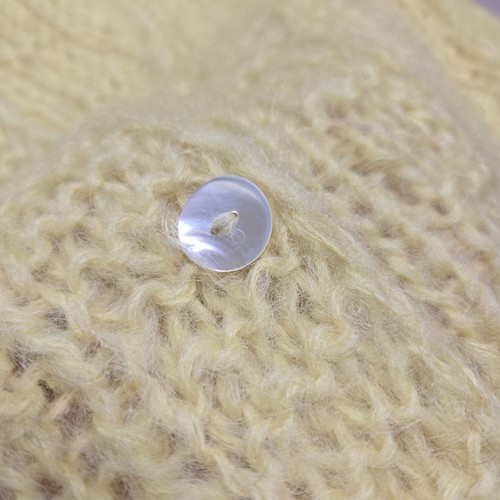 Vtg Sears Junior Sportswear Yellow Mohair Wool Cardigan Sweater Button Size S, Size S, $25 - Photo 2