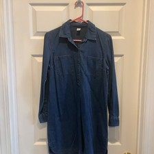 Old Navy Women's Dark Blue Chambray Mini Dress Size S/P Denim Casual  Everyday