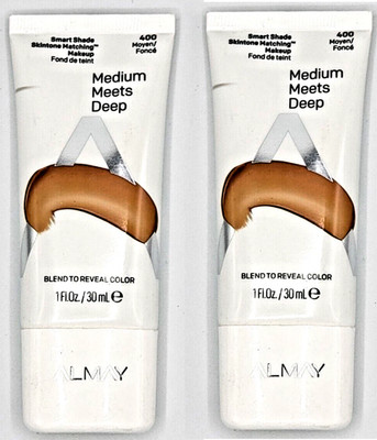 2 PACK Almay Smart Shade Anti Skintone Matching Makeup-400 MEDIUM MEETS DEEP