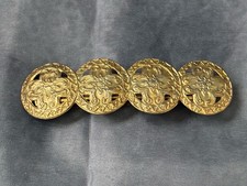 Vintage Gold Tone Metals Hair Barrette Circle Accents