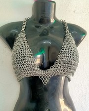 Chainmail Bra, 10mm Aluminium Butted Women LARP Fantasy Chainmail Costume