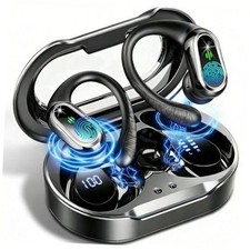 Wireless Earbuds, 2026 Bluetooth 5.4 Headphones Sport, 60Hrs HiFi Light Black