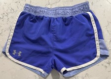 Under Armour Shorts Girls 6 Purple White Trim Athletic Running Casual Play Logo