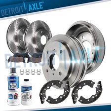 Front Rotors & Brake Pads + Rear Drums & Shoes for 2001-2006 Nissan Sentra 1.8L