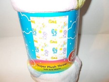 Care Bears Cotton Clouds Throw Blanket 46"W x 60"L   NEW 