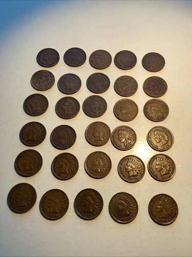 Best (30) 1901-1908 Indian Head Cents/Pennies All In Fine Or Better Condition