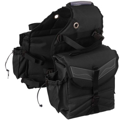Tough 1 Saddle Bag Multi-Pocket Insulated Nylon Adjustable 61-9395
