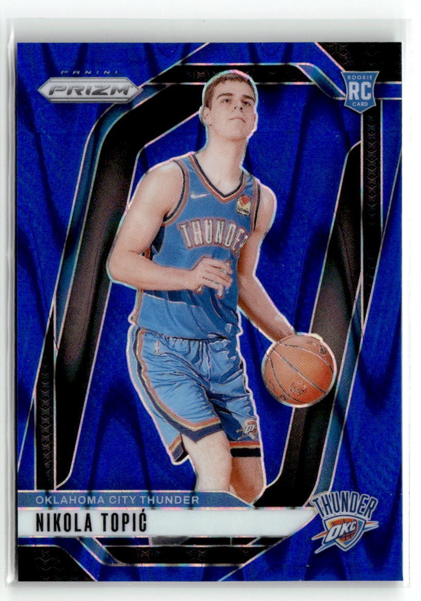 2024-25 Panini Prizm #230 Nikola Topic Prizms Blue Seismic #/99