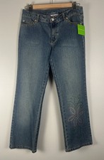 Lilly Pulitzer Denim Blue Jean Pants Jewel Flower Accents VTG Size 4 NWT