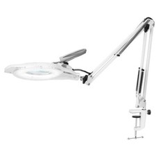 LED Magnifying Lamp with Clamp, 2,200 Lumens Dimmable 28in 12X White 28in