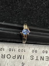 14 k Yellow Gold Ring Blue Sapphire Size 6
