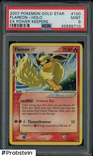 2007 Pokemon Gold Star Ex Power Keepers #100 Flareon Holo PSA 9 MINT