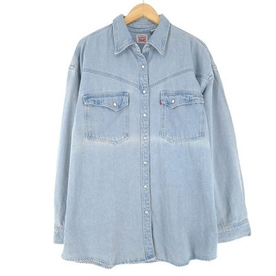 Levi's Jeanshemd Herren Baumwolle Blau Jj4 Größe L Knopfhemd