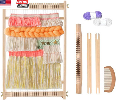 Wooden Weaving Loom, Multi-Craft Weaving Frame to Handcraft for Beginners, 15.35