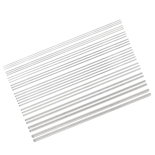 27pcs Round Rods 1/1.5/2/2.5/3/4/5/6/8mm Dia 400mm Length Solid Shaft Rods