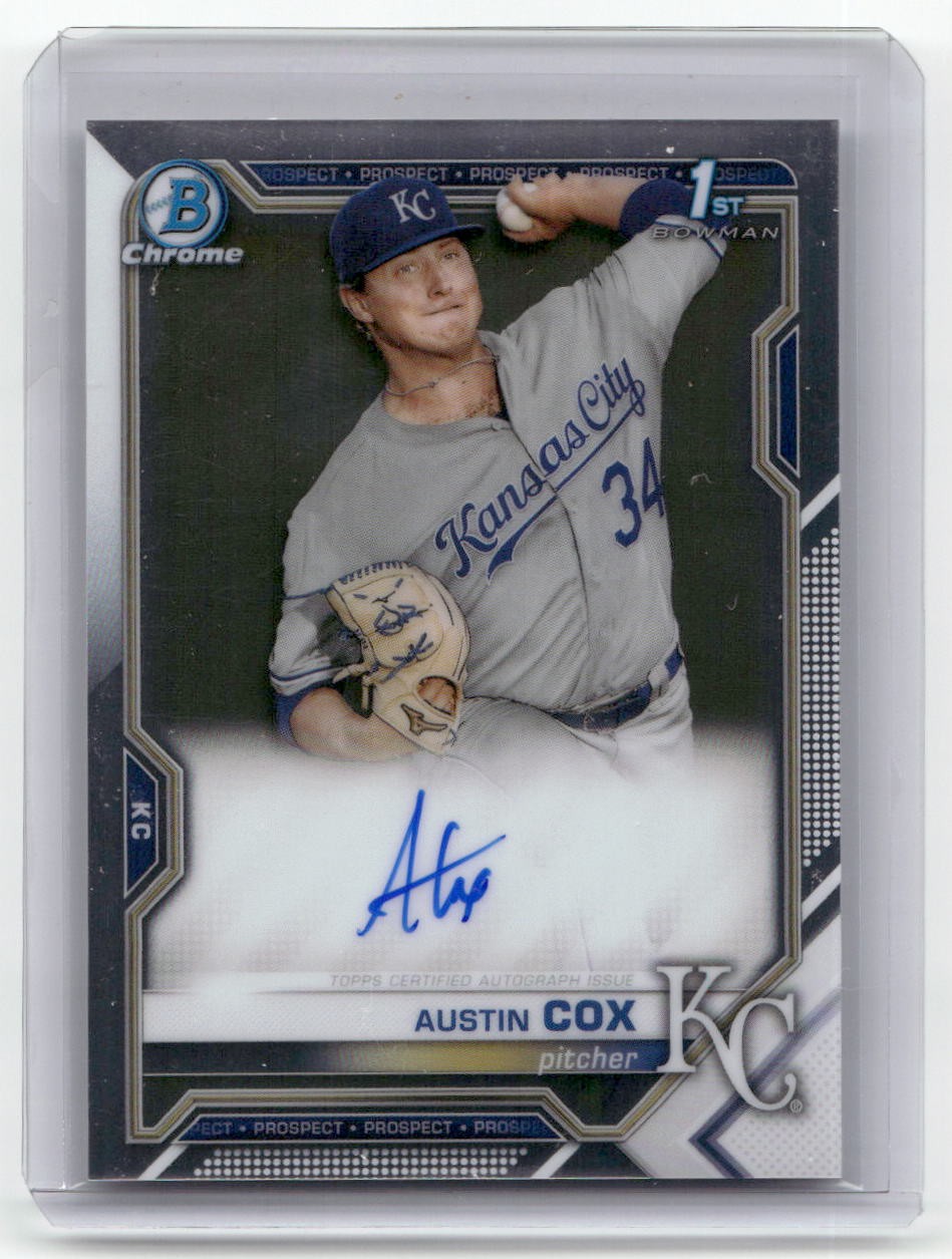 2021 Bowman #CPA-AC Austin Cox Chrome Prospect Autographs